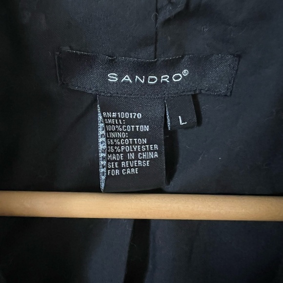 SANDRO Eyelet Lace 100% Cotton Blazer Large - Picture 3 of 6